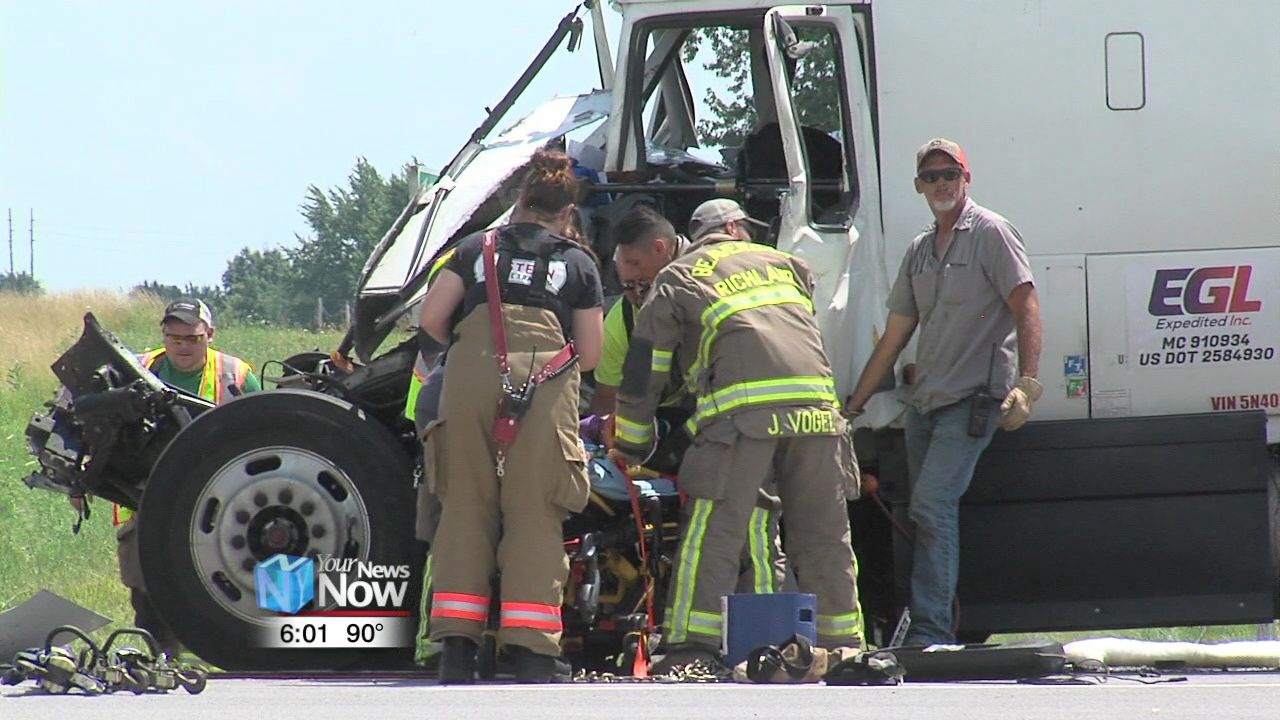Two sent to hospital due to crash on U.S. 30 involving two semis 1.jpg